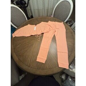 Celeb Women’s 2 Piece Set Medium - Lounge Wear - Orange And White Set - Nice 👍